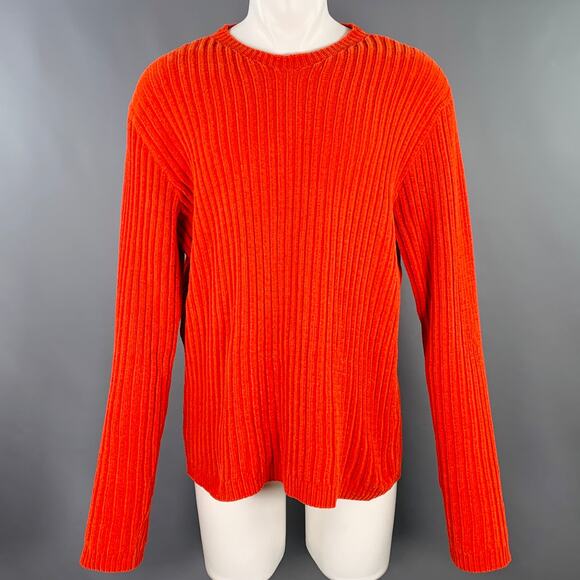 OUR LEGACY Size 40 Orange Chenille Ribbed Polyester Crew Neck Pullover - Picture 1 of 6